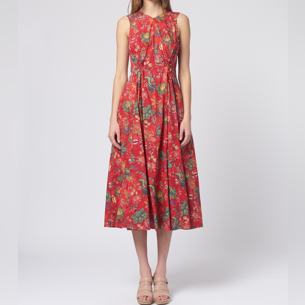 Ulla Johnson "Kaiya" dress featured in painterly floral print Hibiscus size 6